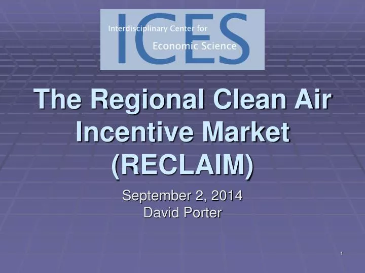 the regional clean air incentive market reclaim
