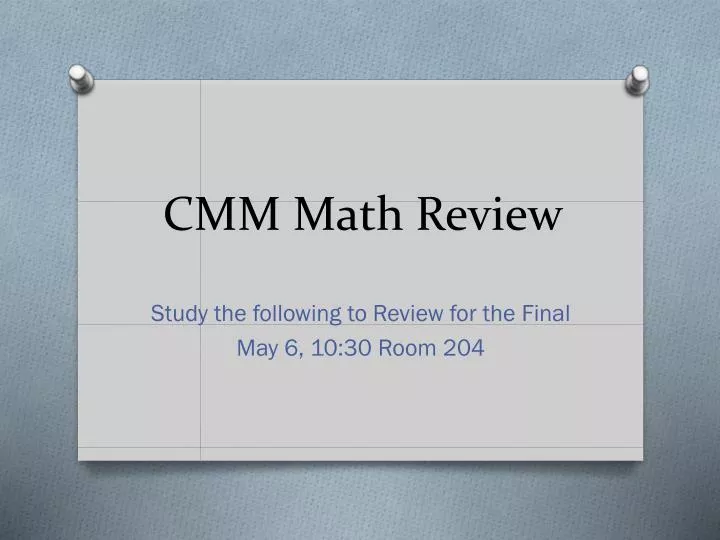 cmm math review