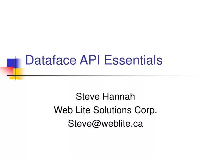 dataface api essentials