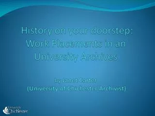 University of Chichester Archives