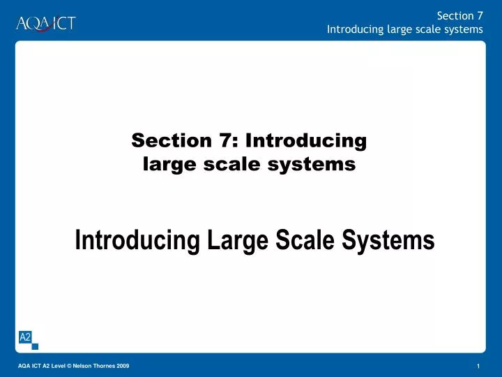 section 7 introducing large scale systems