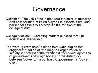 Governance