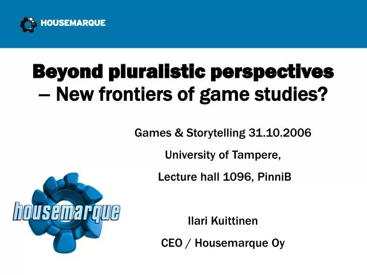 beyond pluralistic perspectives new frontiers of game studies