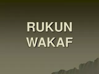 rukun wakaf