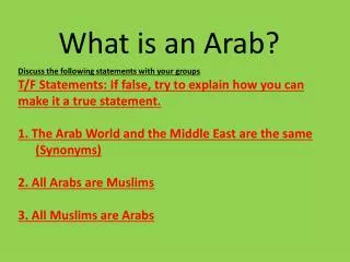 What is an Arab?