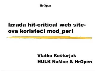 Izrada hit-critical web site-ova koriste?i mod_perl