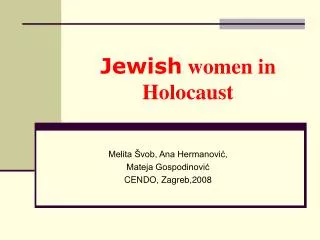 Jewish women in Holocaust