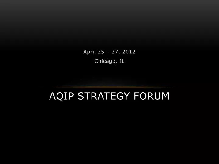 aqip strategy forum