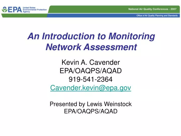 an introduction to monitoring network assessment