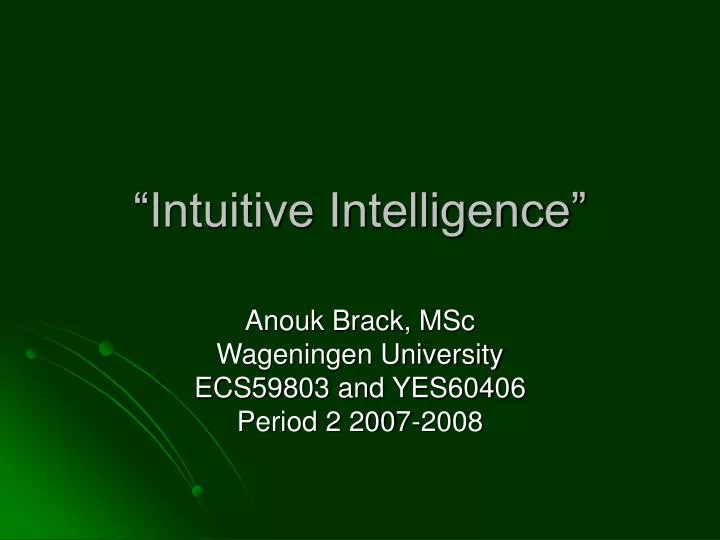 intuitive intelligence