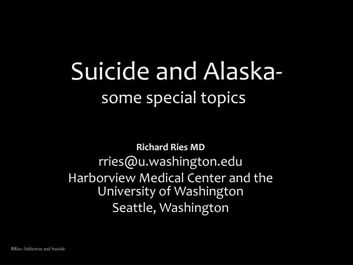 suicide and alaska some special topics