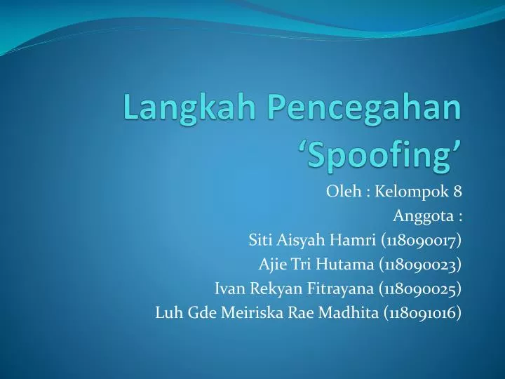 langkah pencegahan spoofing