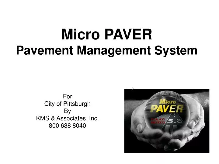 micro paver pavement management system
