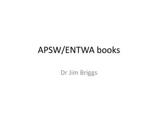 APSW/ENTWA books