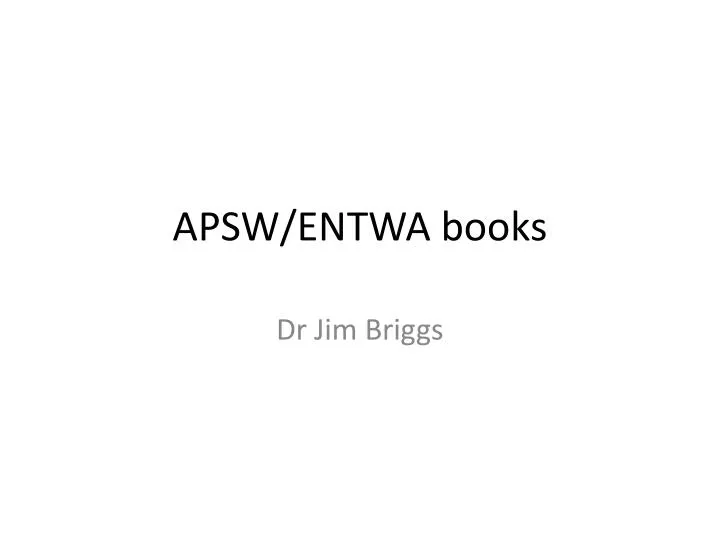 apsw entwa books