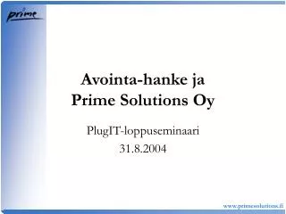 avointa hanke ja prime solutions oy