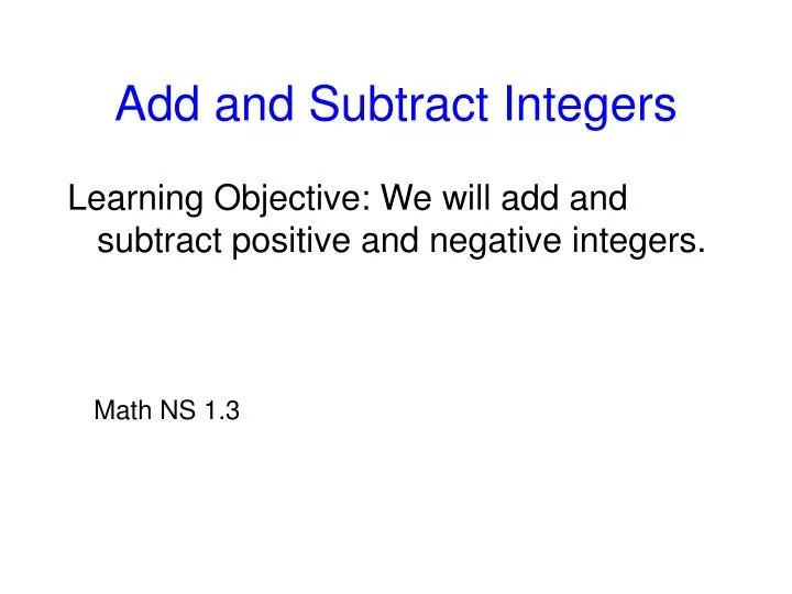 add and subtract integers