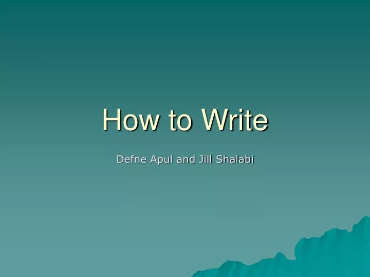 how to write