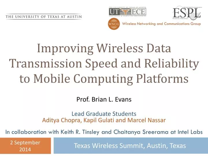 improving wireless data transmission speed and reliability to mobile computing platforms