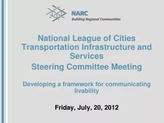National League of Cities Transportation Infrastructure and Services Steering Committee Meeting