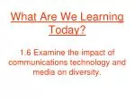 The Impact of Communication Technology on Diversity and Media Concentration - slide 1