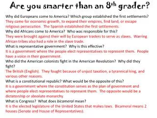 Are you smarter than an 8 th grader?