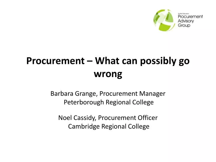 procurement what can possibly go wrong