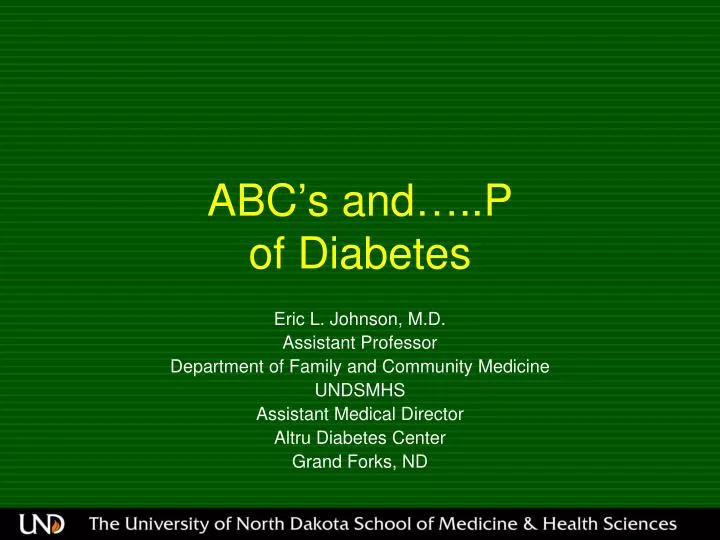 abc s and p of diabetes