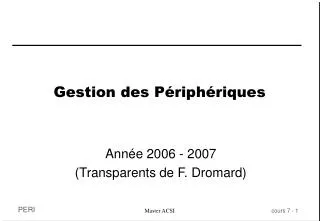gestion des p riph riques