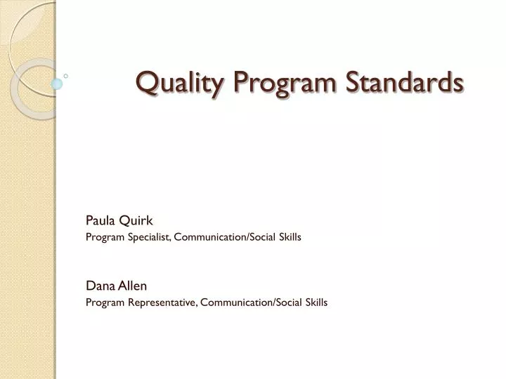 quality program standards