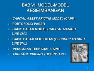 bab vi model model keseimbangan