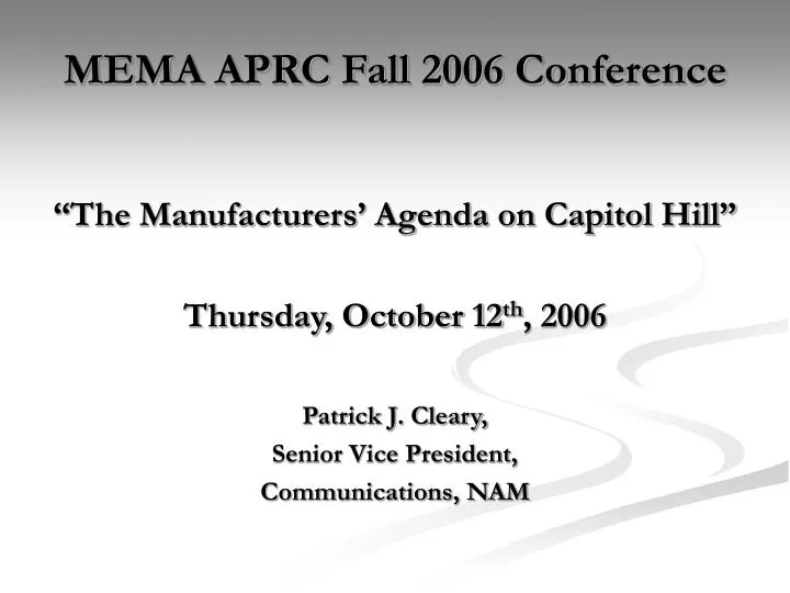 mema aprc fall 2006 conference