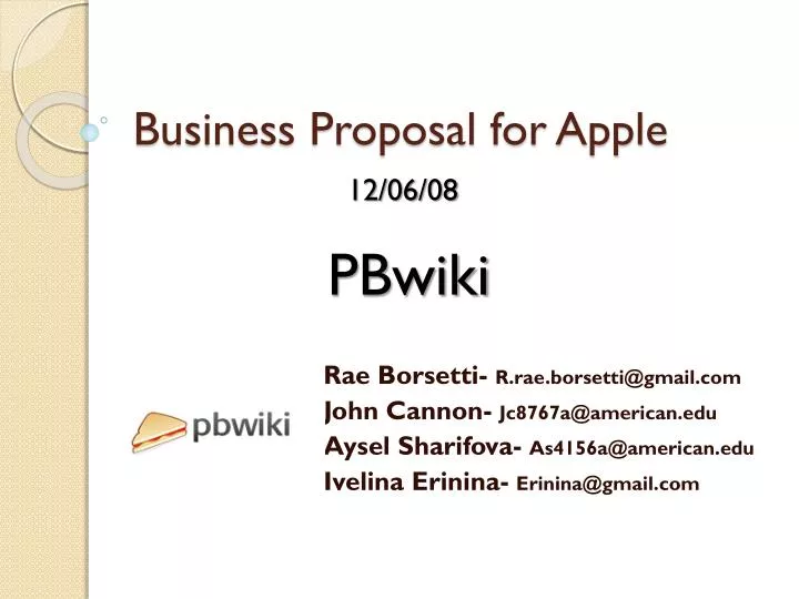 business proposal for apple