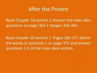 after the pretest