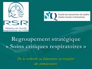 regroupement strat gique soins critiques respiratoires