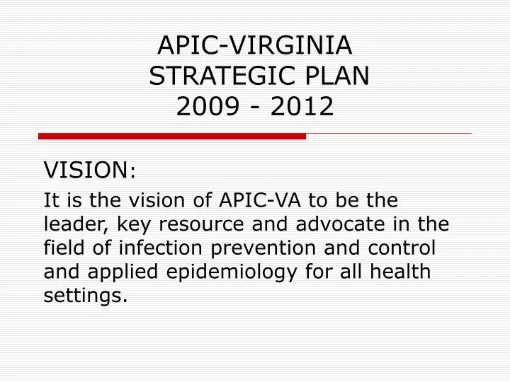 apic virginia strategic plan 2009 2012