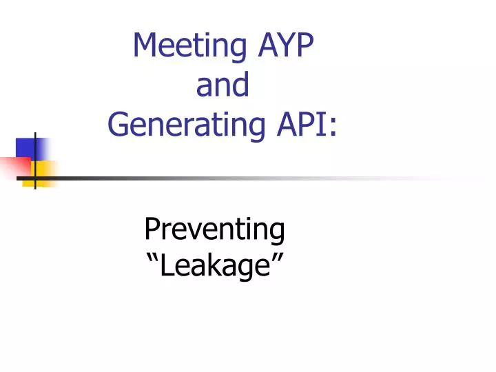 meeting ayp and generating api