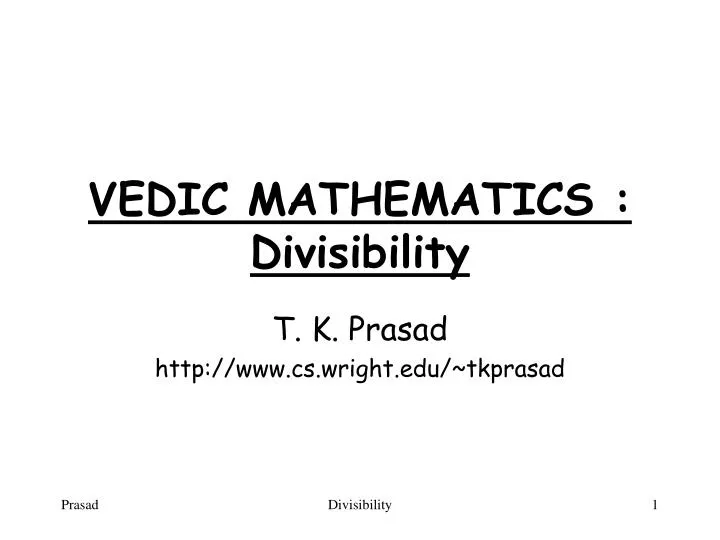 vedic mathematics divisibility