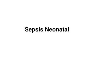 sepsi s neonatal