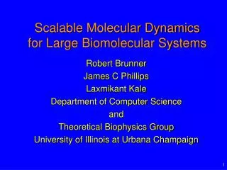 scalable molecular dynamics for large biomolecular systems