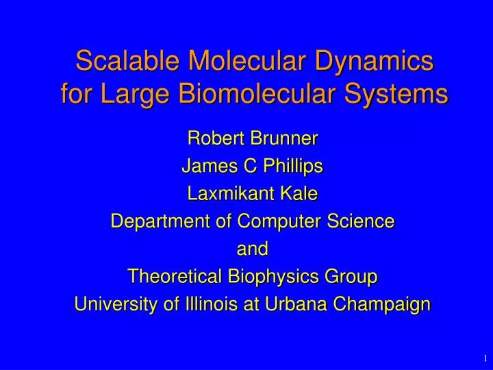 scalable molecular dynamics for large biomolecular systems