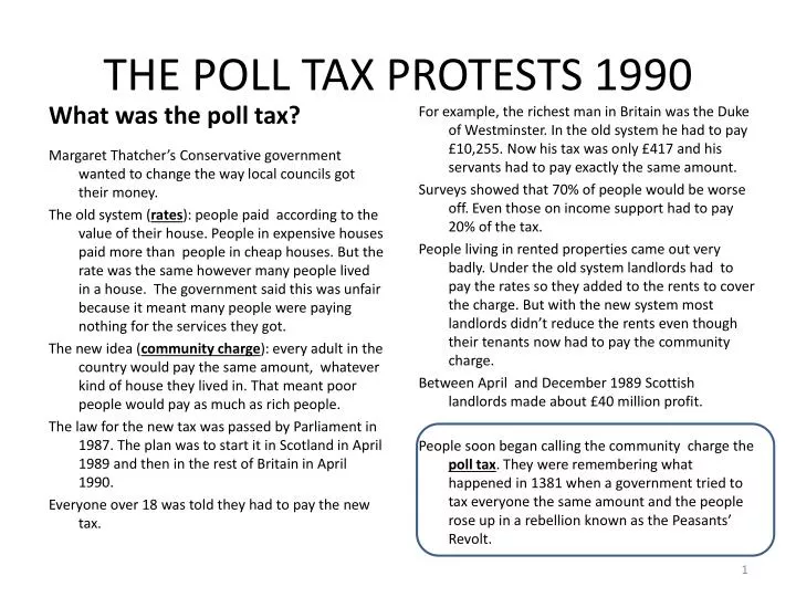 the poll tax protests 1990