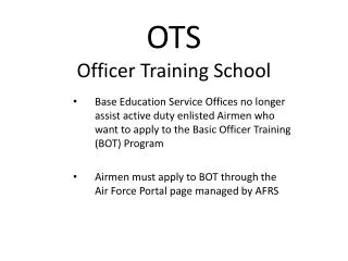 OTS Officer Training School