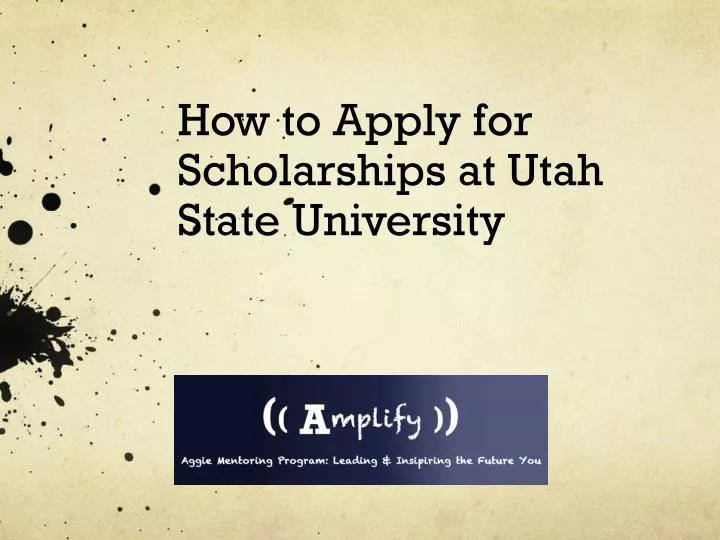 how to apply for scholarships at utah state university