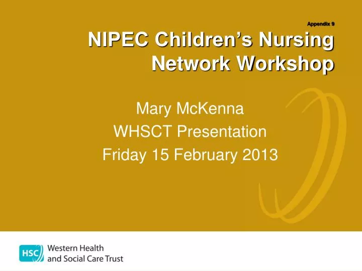appendix 9 nipec children s nursing network workshop