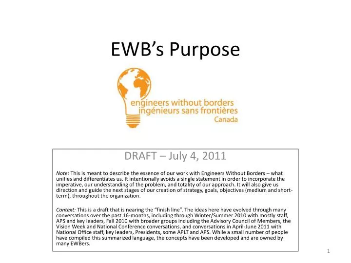 ewb s purpose