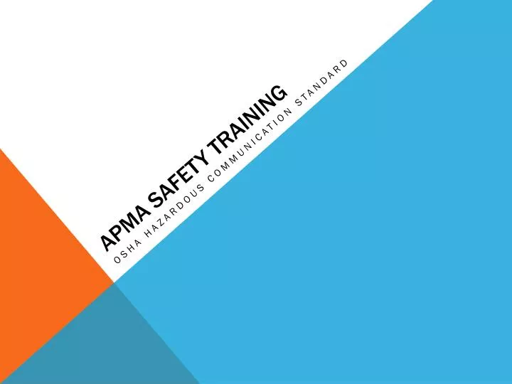 apma safety training