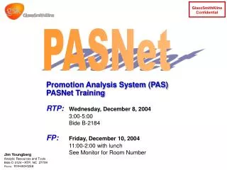 Promotion Analysis System (PAS) PASNet Training