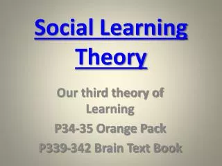 Social Learning Theory