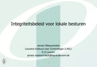 integriteitsbeleid voor lokale besturen